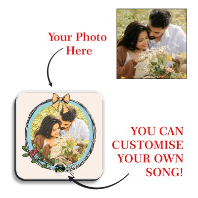 Personalized Photo & Music Plaque Customized Musical Fridge Magnet Frame with Your Photo & Song Anniversary, Birthday & Valentine’s Day Gift for Couples
